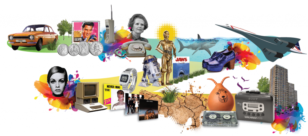Image showing icons from last 50 years covering five decades of Phoenix Futures residential drug treatment