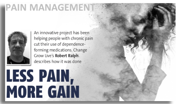 Pain management image of woman holding her head