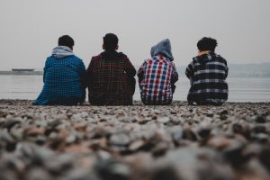 Young people sitting