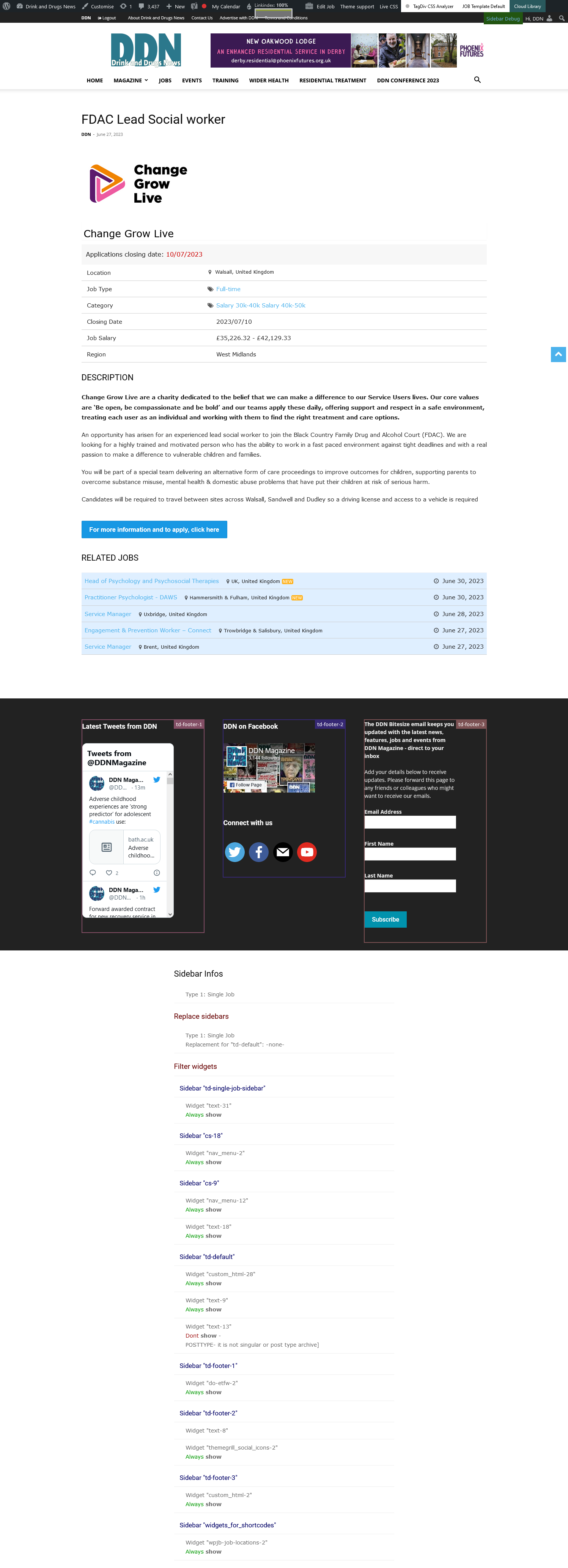 'Sidebar Debug' screen capture